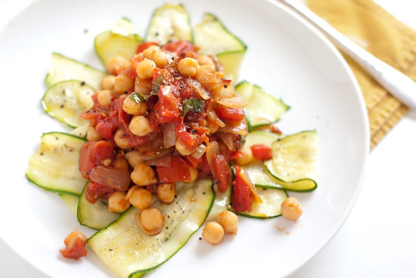 zucchini noodles with arrabiata sauce and chickpeas zucchini noodles with arrabiata sauce and chickpeas