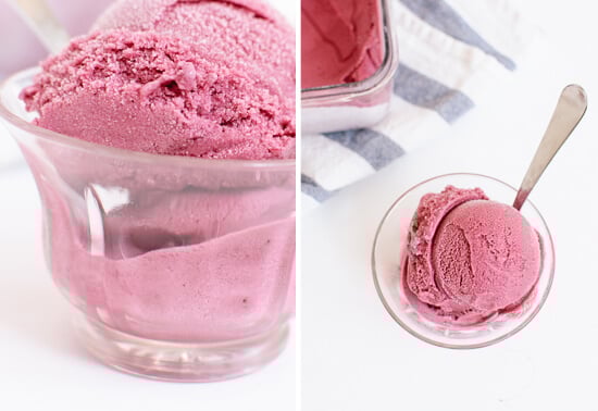 Homemade blueberry frozen yogurt