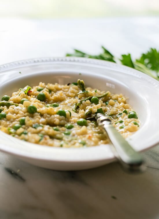 Springtime asparagus and pea risotto - cookieandkate.com