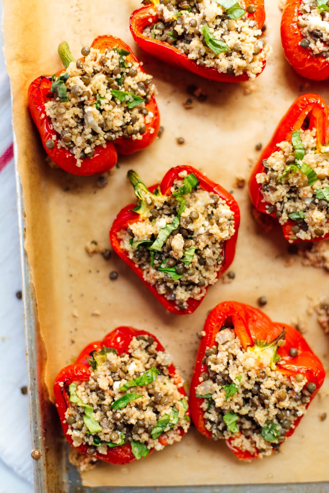 Healthy lentil stuffed peppers