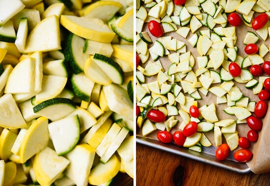 summer squash and cherry tomatoes