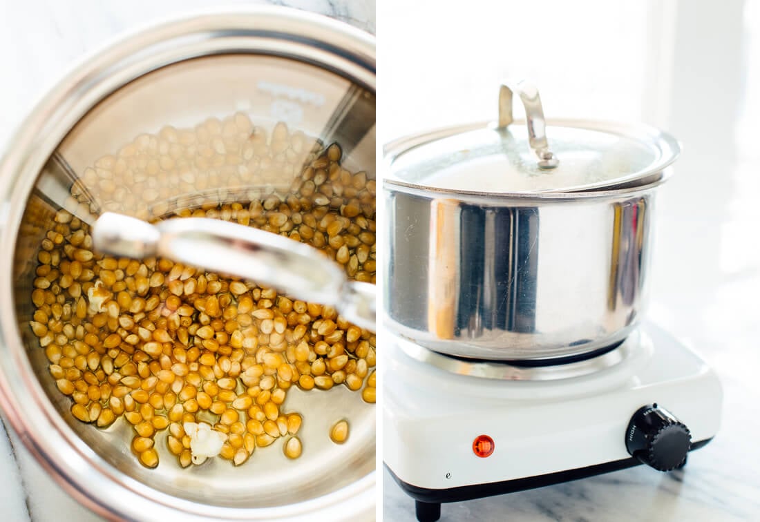 crack the lid to reduce steam