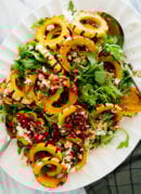 roasted delicata squash on salad
