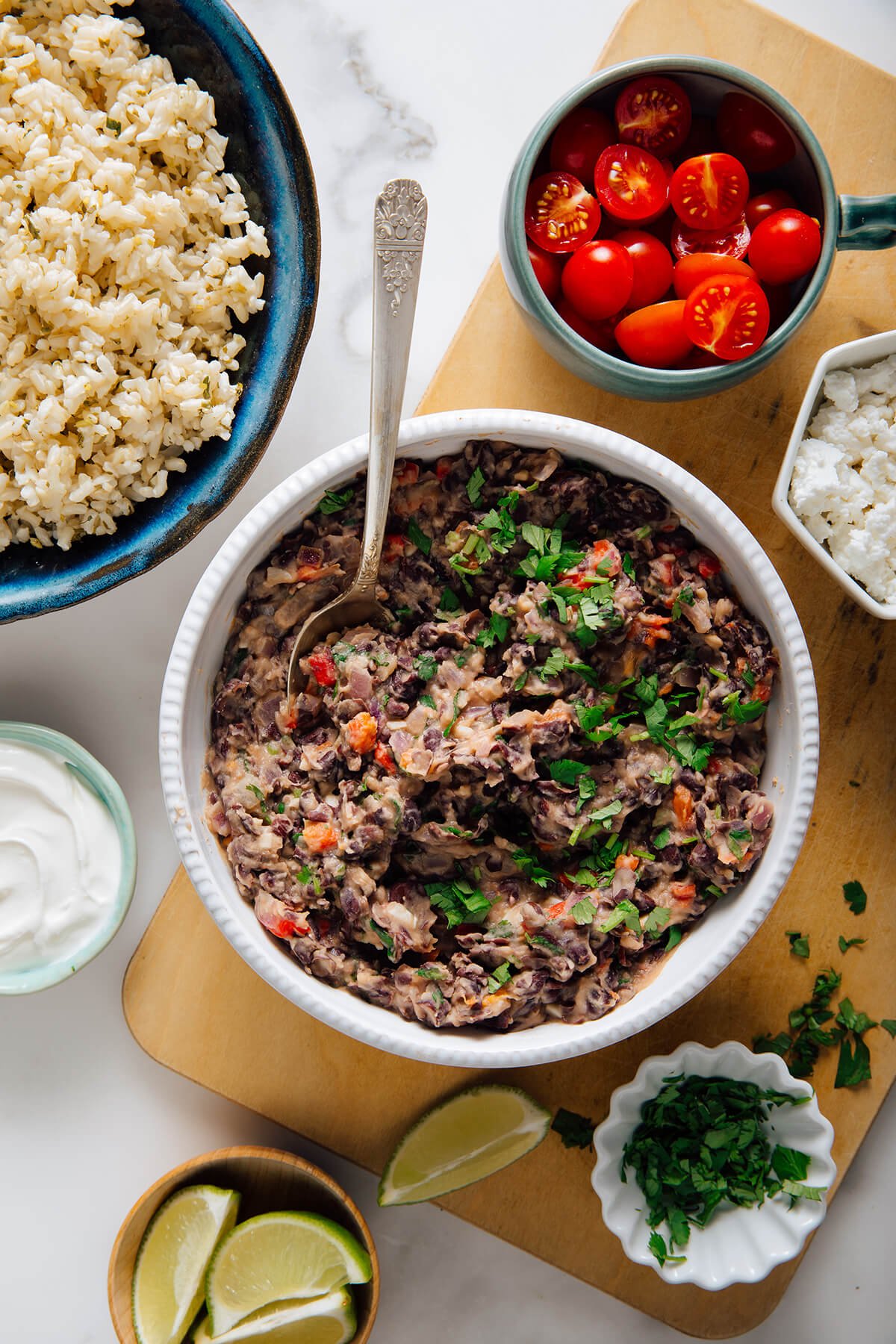 Mexican refried black beans