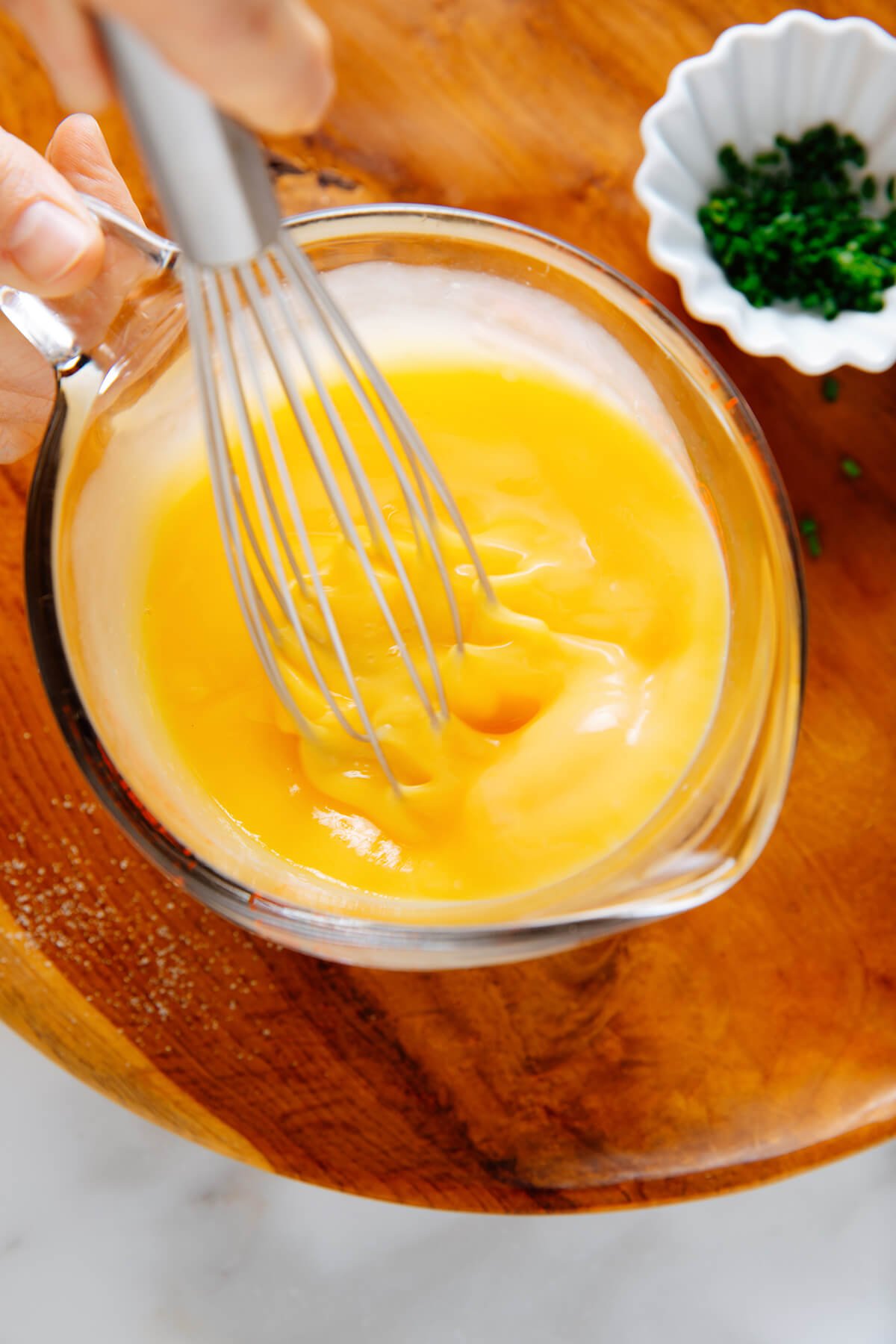 whisking eggs